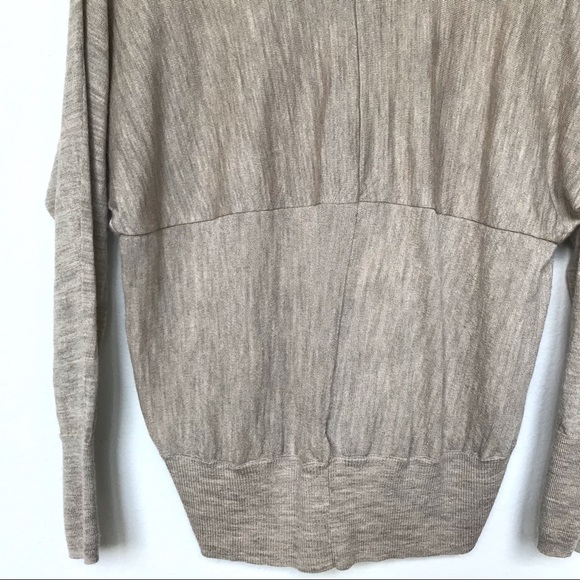 All Saints Tan Brown Jumper Sweater Wool V-Neck US 8 - Picture 6 of 9